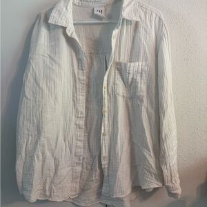 GAP White Button Down Longsleeve Shirt for Women